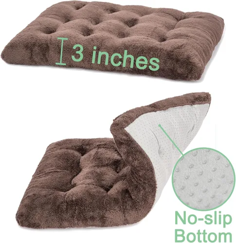 Miniatura 4 de POMIU Paquete de 2 camas lavables para perros, camas de felpa de lujo con antideslizante, lavable a máquina, tapete para dormir para perros grandes