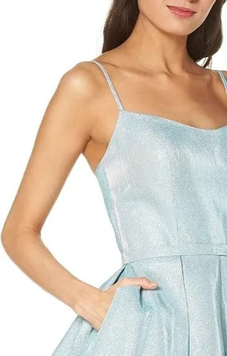 Miniatura 2 de Vestidos de fiesta de graduación con tirantes delgados para mujer, vestidos de fiesta cortos con purpurina HC13, champán, 6, Champán