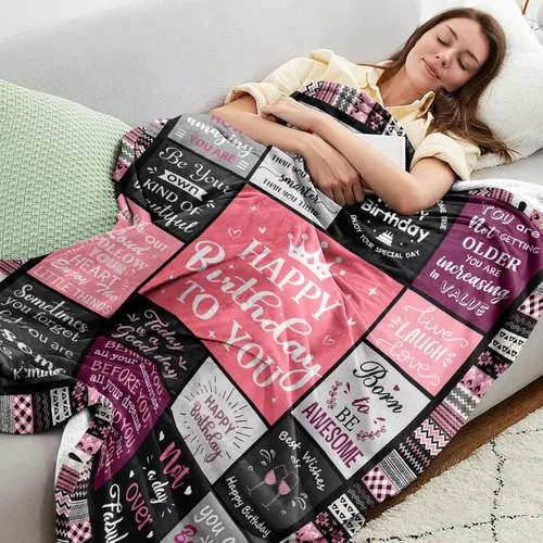 Miniatura 2 de Ivivis Regalos de cumpleaños para mujeres y niñas, manta de tiro 60"X50", decoraciones de feliz cumpleaños para mujer, regalos para cumpleaños