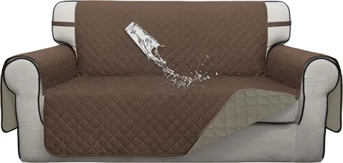 Miniatura 26 de ISSUNTEX Fundas de sofá de dos plazas con doble protección 100% impermeables para sala de estar, fundas para sofá de 2 cojines, protector de muebles