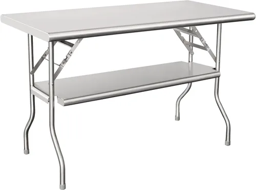Miniatura 8 de HARDURA Mesa Plegable de Acero Inoxidable 30x48 Pulgadas con Patas, Mesa de Preparación Plegable Portátil NSF Comercial para Cocina de Restaurante