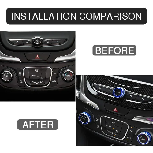 Miniatura 2 de CARFIB Calcomanías de Perillas de Volumen de AC para Chevrolet Chevy Equinox LT Accesorios Control de Aire Push Auto Sync Calcomanías Tapas