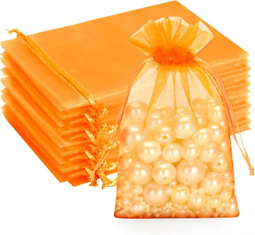 Miniatura 9 de G2PLUS Bolsas de organza con cordón de 4 x 6 pulgadas, 100 bolsas de organza azul aguamarina, bolsas de malla transparente para joyas, bolsa