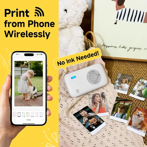 Miniatura 2 de HPRT CP2100 Impresora fotográfica portátil para iPhone y Android Mini impresora instantánea de imágenes a color de 2 x 3 Tecnología