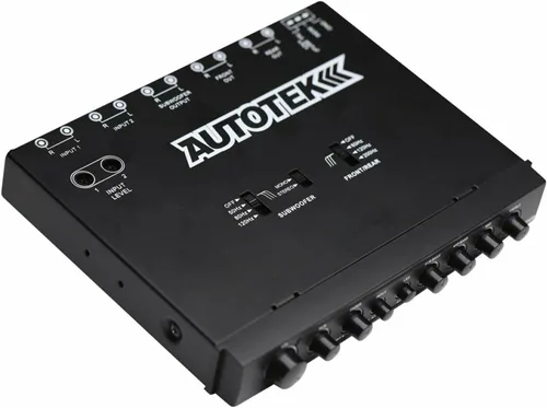 Miniatura 2 de Autotek ATEQ709 Ecualizador de audio de 4 bandas con crossover integrado de 2 vías, 9 voltios, 1/2 DIN, ecualizador de reamplificador con cruce