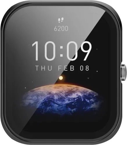 Miniatura 6 de Paquete de 2 protectores de pantalla compatibles con Amazfit Bip 3/Bip 3 Pro, carcasa protectora de policarbonato duro antiarañazos, bisel a prueba