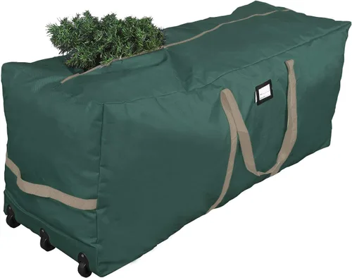 ProPik Bolsa de almacenamiento rodante para árbol de Navidad, se adapta a árboles desmontados de hasta 9 pies de altura, 28 x 16 x 60 pulgadas, Verde