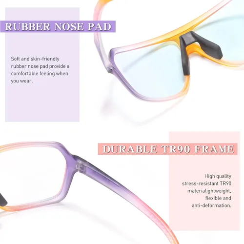 Miniatura 5 de KAPVOE Gafas de ciclismo fotocromáticas para hombres y mujeres, gafas de sol deportivas MTB para ciclismo, protección UV Rojo anaranjado
