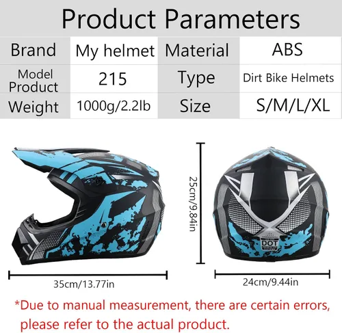 Miniatura 4 de Motorcycle Dirt Bike Helmet Full Face Motocross Helmets for Outdoor Sports Off Road Racing Mountain Bike Men Women Off-Road Helmet Gloves Goggles