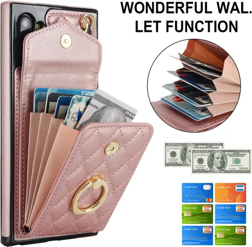 Miniatura 3 de Asuwish Funda de teléfono para Samsung Galaxy Note 10 5G con protector de pantalla de vidrio templado y correa para la muñeca, anillo con bloqueo