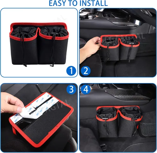 Miniatura 5 de Bolsa de almacenamiento para taza de agua de automóvil apta para Toy@ta Supra GR A90 A91 MK5 2019-2024, bolsa de almacenamiento lateral para el lado