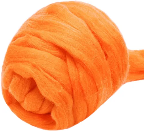 Miniatura 11 de 3.53 oz lana Roving, suministros de fieltro de lana, lana pura, hilo grueso, hilado de lana giratoria para fieltro de aguja, fieltro húmedo, Blanco