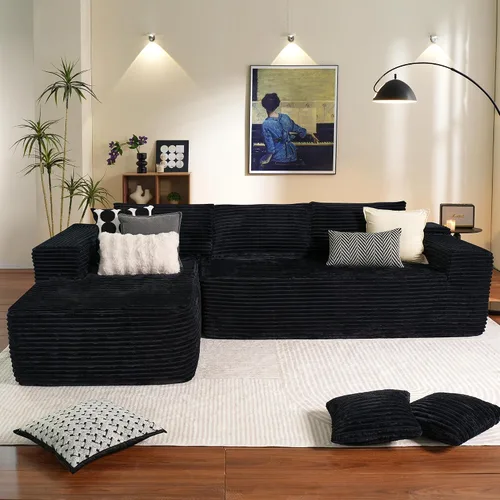 Miniatura 15 de ovios Sofá seccional Cloud de 96 pulgadas con chaise en forma de L, sofá modular moderno con asiento profundo, sofás tapizados para sala de estar