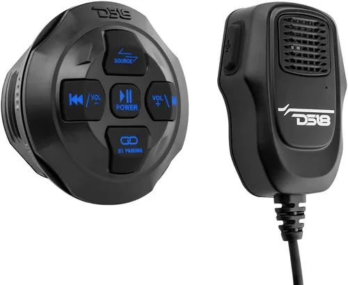 Miniatura 6 de DS18 BTRCRMIC Controlador de audio Bluetooth inalámbrico, receptor marino impermeable, control remoto con USB Bluetooth RCA, micrófono estilo radio