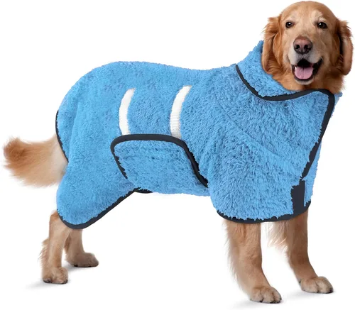 Miniatura 48 de Bienbee Bata de baño para perro, de secado rápido, súper absorbentes, para perros pequeños, medianos y grandes, abrigo de secado para después