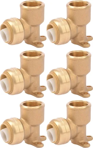 Miniatura 5 de SharkBite Codo de oreja de 1/2 pulgada, FNPT, paquete de 6, accesorios de plomería de latón a presión para conectar, tubo PEX, cobre, CPVC, PE-RT