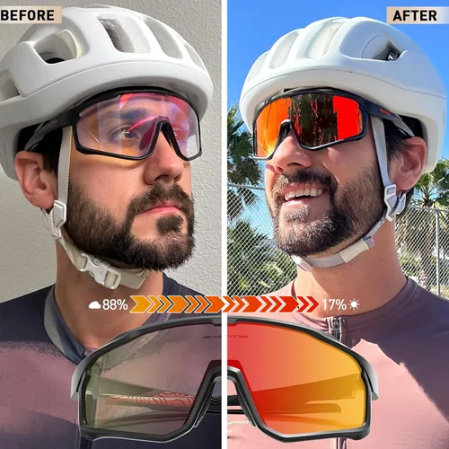 Miniatura 2 de KAPVOE Gafas de ciclismo fotocromáticas para hombres y mujeres, gafas de sol para bicicleta de montaña MTB, deportes, transición, triatlón, carrera