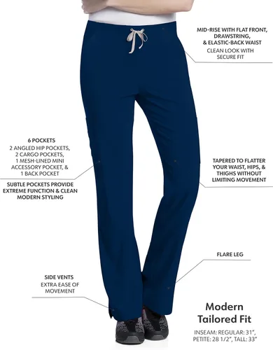 Miniatura 2 de Urbane Women's Plus Size Performance Tailored Fit Stretch 6-pkt Cargo Scrub Pants 9312