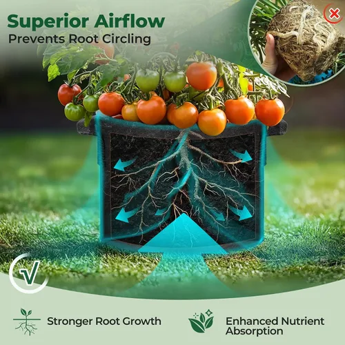 Miniatura 5 de T4U Bolsas de cultivo de 10 galones, macetas de tela para plantas, macetas de patatas, bolsas de jardín para cultivar verduras, bolsas de cultivo