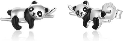 Pendientes de animal de plata de ley 925 con diseño de pandakoalaperezoso, joyería de animales, regalo para mujeres y niñas, aretes hipoalergénicos