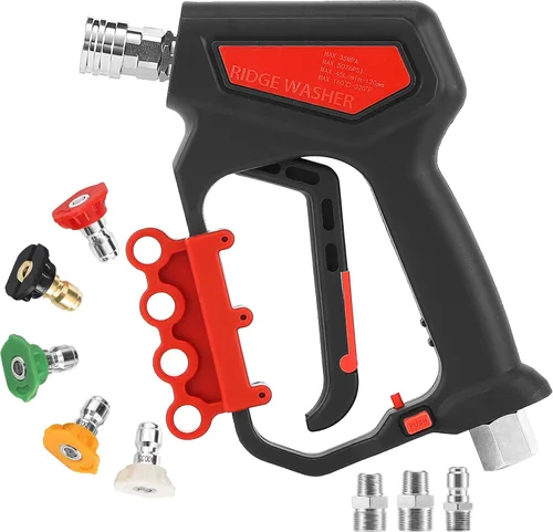 Miniatura 10 de RIDGE WASHER Pistola de lavado a presión 5000 PSI, 12 GPM, pistola de pulverización de alta presión con conector rápido de 1/4 pulgadas, conexión