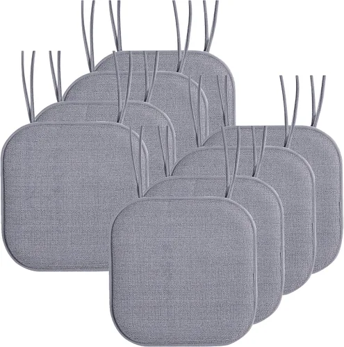 Miniatura 73 de Elegant Comfort Fundas de cojín para silla con lazos y parte trasera de goma antideslizante, espuma viscoelástica gruesa, almohadilla de cojín
