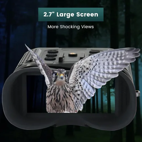 Miniatura 4 de Gafas de visión nocturna montadas en la cabeza, prismáticos digitales recargables de visión nocturna infrarroja de 1312 pies y 2.7 pulgadas