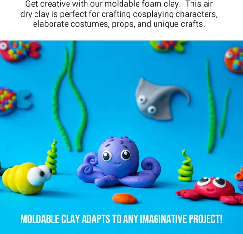 Miniatura 6 de CALPALMY Arcilla seca al aire, paquete de 24 colores, moldeable para cosplay, regalos para niños, proyectos artísticos, escolares y fiestas