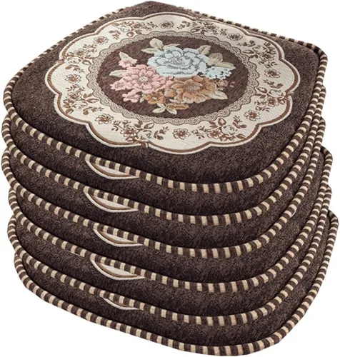 Miniatura 34 de EORNOW Juego de cojines para silla de comedor con lazos, juego de 1/2/4, almohadillas antideslizantes para silla de comedor con funda extraíble