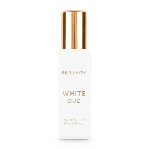 Bellavita Luxury WHITE OUD Eau de Parfum | 0.7 fl oz (0.7 onzas líquidas) | Perfume de tamaño de viaje para hombres y mujeres | Notas afrutadas,