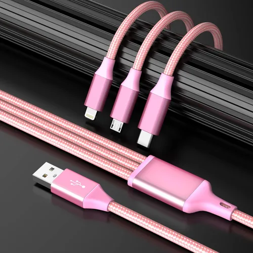 Miniatura 2 de Cable de carga múltiple, cable de carga 3 en 1 para múltiples dispositivos, cable USB universal con tipo C/IP/micro USB para iPhone