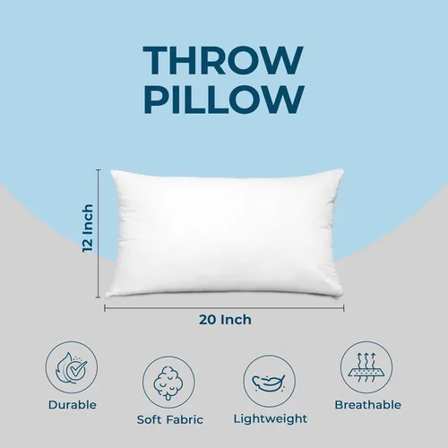 Miniatura 4 de Utopia Bedding Juego de 1 almohada (1 unidad, color blanco) – Almohadas alternativas de plumón de 12 x 20 pulgadas para cama, sofá y sofá, almohada