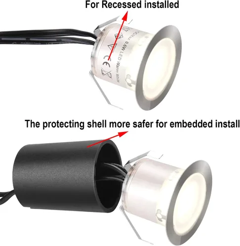 Miniatura 3 de Kits de luces LED empotrables para cubierta con carcasa protectora negra φ32mm, SMY en tierra iluminación de paisaje al aire libre IP67 impermeable