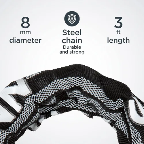 Miniatura 3 de Schwinn - Cadena reflectante con llave y candado para bicicleta, cerradura antirrobo de bicicleta de 3 pies x 8mm, nivel de seguridad 4