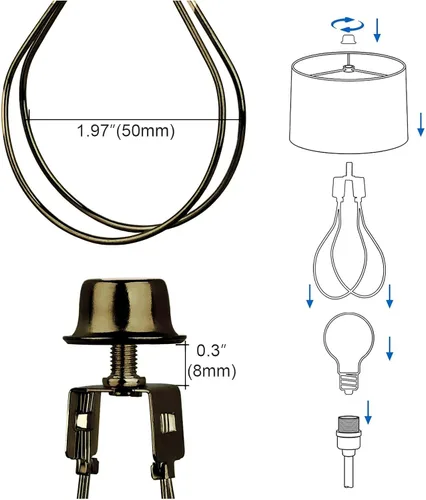 Miniatura 2 de WEAVERBIRD Lamp Shade Holder, Clip on Lampshade Adapter, Lamp Shade Light Bulb Clip Adapter, Spring Clip for Light Bulbs, Antique Brass