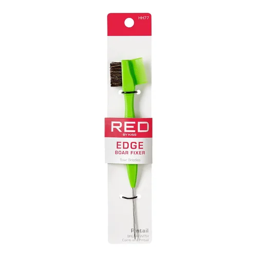 Miniatura 7 de Red by Kiss Ultimate Edge Fixer - Cepillo profesional de pelo de jabalí (100% pelo de jabalí) (BSH28)