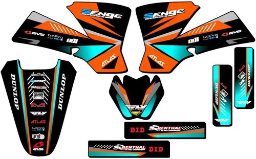 Miniatura 8 de Kit de base gráfica SX 50 Surge Black Senge 2002-2008 compatible con KTM