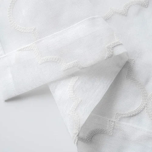Miniatura 6 de Cortinas traslúcidas blancas de 84 pulgadas de largo, cortinas traslúcidas con bolsillo para barra para sala de estar, dormitorio, 2 paneles, 52x84