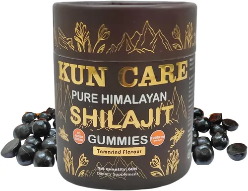 Gomitas Shilajit - (60 gomitas) - 75% más de ácido fúlvico - Shilajit de origen del Himalaya - Energía, bienestar y apoyo inmunológico - para