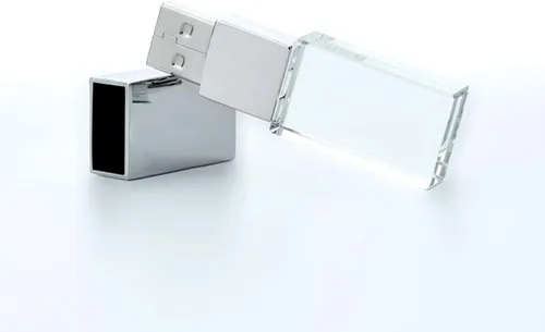 Miniatura 8 de Nuevo rectángulo transparente cristalino USB Flash Drive Regalo de boda Pen Drive, plata