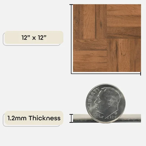 Miniatura 3 de ACHIM Home Furnishings FTVWD22520 Nexus - Azulejo de vinilo de 12 pulgadas, madera de 3 dedos de roble medio parquet, paquete de 20 unidades, 12