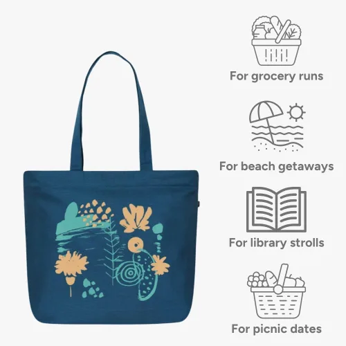 Miniatura 87 de Ecoright Bolsa de lona estética para mujer, bolsa grande con cremallera y bolsillo, bolsa de mano para mujer, para yoga, trabajo, playa