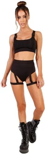 Miniatura 3 de iHeartRaves - Pantalones cortos de talle alto para mujer