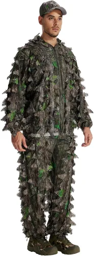 Miniatura 11 de LOOGU Traje de caza Ghillie, traje de camuflaje frondoso 3D, accesorios militares y de tiro, ropa de equipo táctico