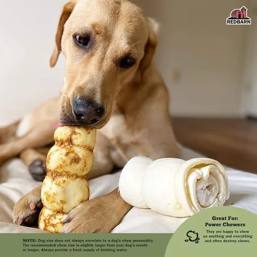 Miniatura 6 de Redbarn Pet Products Rollos de mejillas de res totalmente naturales para perros, mejillas de vaca sin granos, ricos en colágeno, disponibles