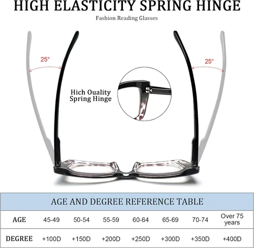 Miniatura 7 de Oversized Square Reading Glasse for Women,Blue Light Blocking Fashion Large Frame Computer Readers Spring Hinge