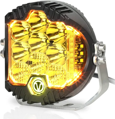 Miniatura 8 de Luz LED para todo terreno de 5 pulgadas, 50 W, color amarillo ámbar, luz de conducción, luz de trabajo redonda, combo de inundación para Wrangler