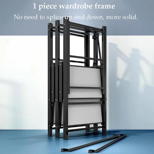 Miniatura 3 de large closets Portable Wardrobe Closet All Steel Frame Closet Standing Clothes Closet No Assembly with Cloth Cover Open Wardrobe Closet Space-saving