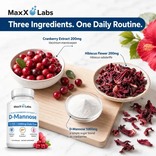 Miniatura 4 de Cápsulas de D-Manosa MaxX Labs - Cápsula de D-Manosa Extra Fuerte de Acción Rápida de 1400 MG para la Salud de la Vejiga con Potente Extracto