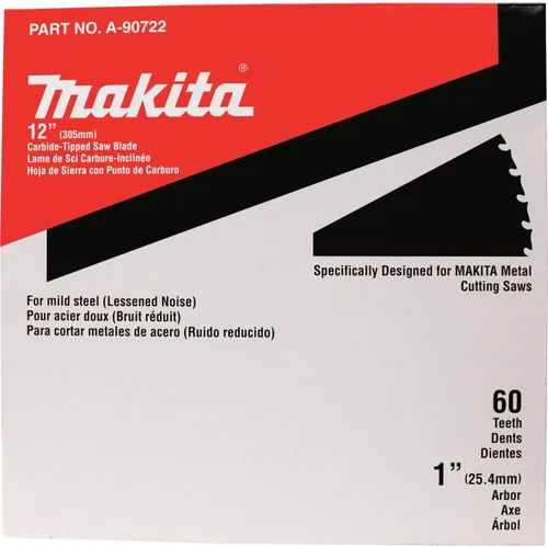 Miniatura 2 de Makita A-90722 Hoja de sierra de uso general con punta de carburo, 12 pulgadas, 60 dientes, color plateado